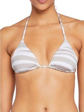 VITAMIN A Midori Stripe Gia Triangle String Bikini Top